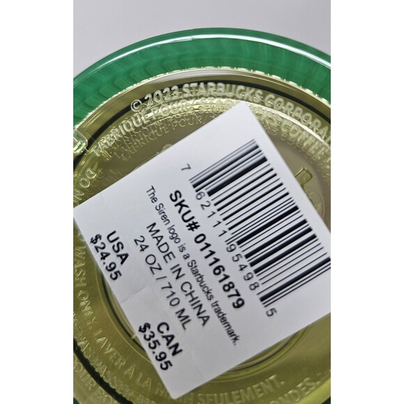 Starbucks Pleated Green Apple Cold Cup (24 Oz) NWT - Picture 7 of 7